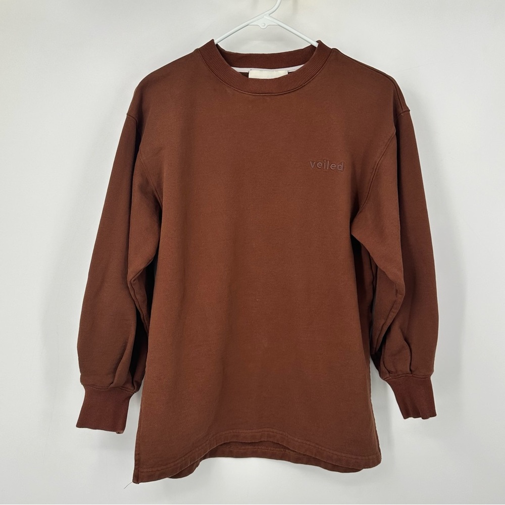 Veiled Rust Brown Sweatshirt XXS Crew Neck